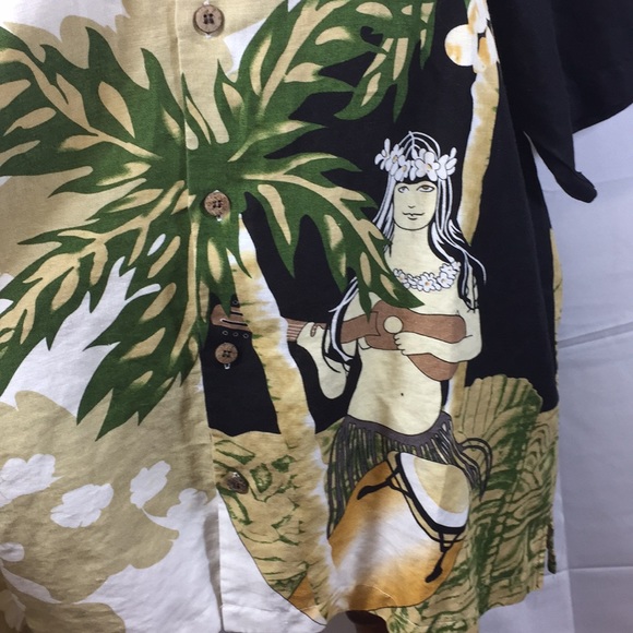 🎉Bohio 100% Linen Hawaiian Shirt 1X - Picture 2 of 6